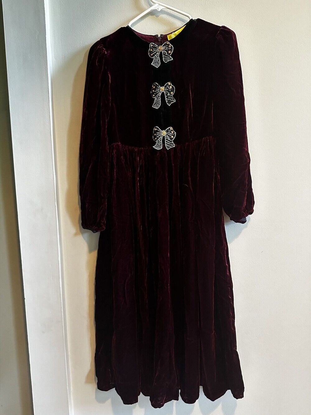 ESME THE GREAT GATSBY VELVET MIDI DRESS Size Small Whimsy Goth Holiday Keyhole